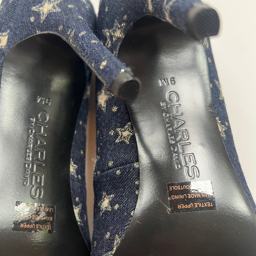 Free People Charles By Charles David Denim Star Stiletto Heels Women's size 9M - Picture 6 of 8